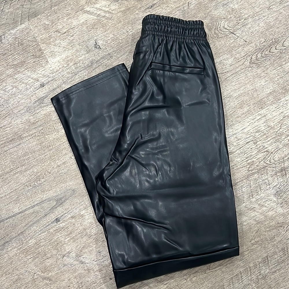 Black Fabulous Faux Leather Pants - Picture 3 of 5